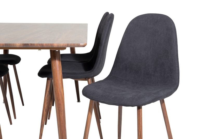 Polar Spisegruppe 180 cm Rektangulær med 6 Polar Stoler - Sort - Møbler - Bord - Spisegrupper