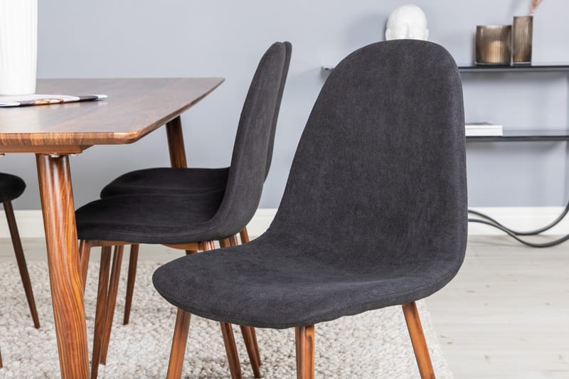 Polar Spisegruppe 180 cm Rektangulær med 6 Polar Stoler - Sort - Møbler - Bord - Spisegrupper