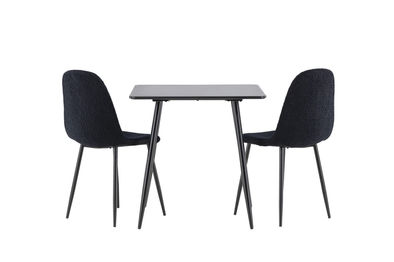 Polar Spisegruppe 75 cm Kvadratisk med 2 Polar stoler - Sort/Sort - Møbler - Bord - Spisegrupper