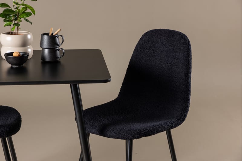 Polar Spisegruppe 75 cm Kvadratisk med 2 Polar stoler - Sort/Sort - Møbler - Bord - Spisegrupper