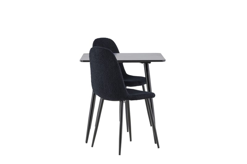 Polar Spisegruppe 75 cm Kvadratisk med 2 Polar stoler - Sort/Sort - Møbler - Bord - Spisegrupper