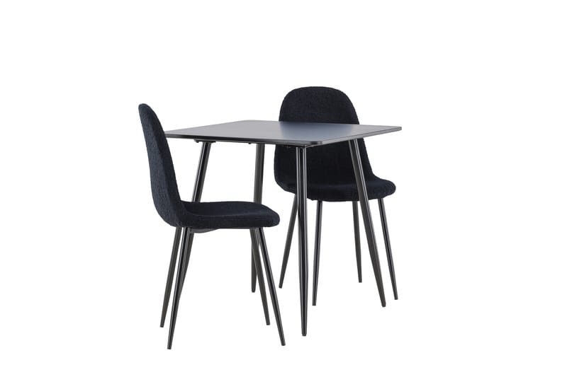 Polar Spisegruppe 75 cm Kvadratisk med 2 Polar stoler - Sort/Sort - Møbler - Bord - Spisegrupper