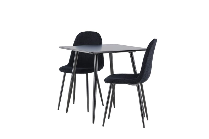 Polar Spisegruppe 75 cm Kvadratisk med 2 Polar stoler - Sort/Sort - Møbler - Bord - Spisegrupper