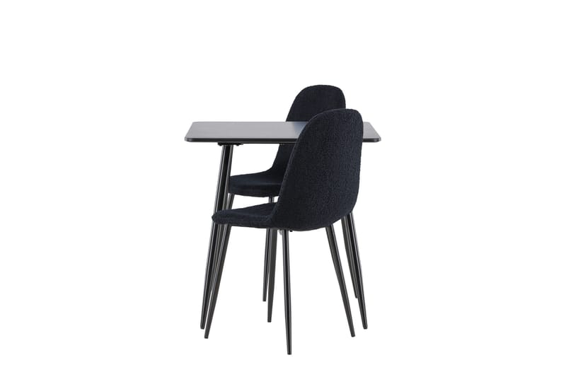 Polar Spisegruppe 75 cm Kvadratisk med 2 Polar stoler - Sort/Sort - Møbler - Bord - Spisegrupper