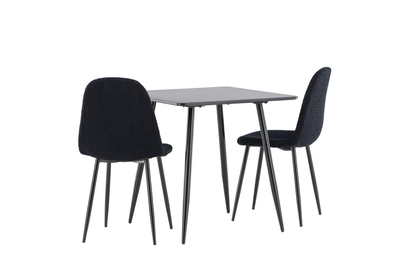 Polar Spisegruppe 75 cm Kvadratisk med 2 Polar stoler - Sort/Sort - Møbler - Bord - Spisegrupper