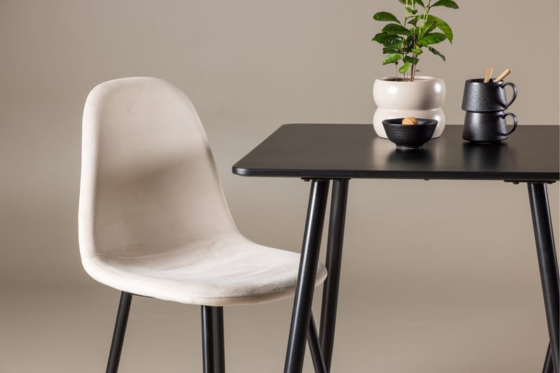 Polar Spisegruppe 75 cm Kvadratisk med 2 Polar stoler - Sort/Beige - Møbler - Bord - Spisegrupper