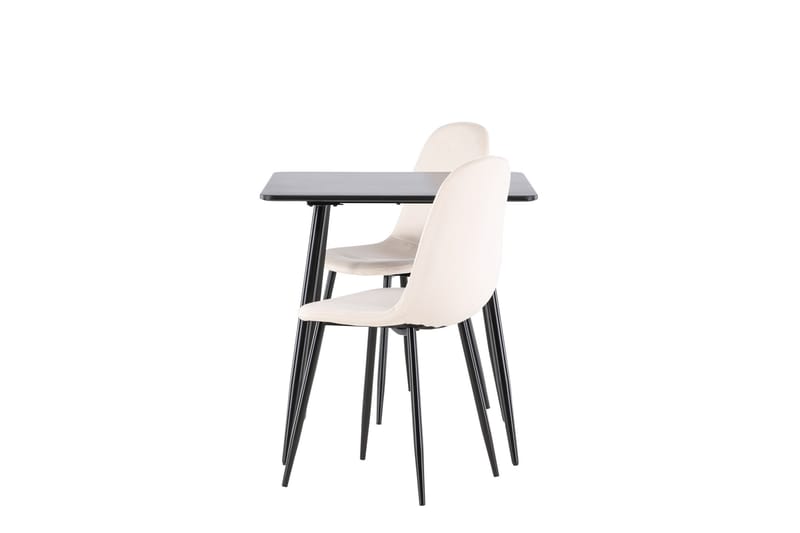 Polar Spisegruppe 75 cm Kvadratisk med 2 Polar stoler - Sort/Beige - Møbler - Bord - Spisegrupper