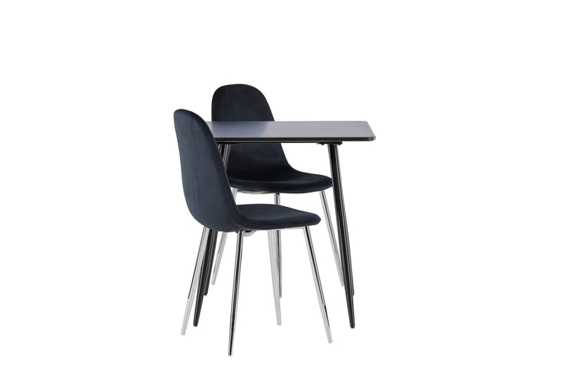 Polar Spisegruppe 75 cm Kvadratisk med 2 Polar stoler - Sort/Sort - Møbler - Bord - Spisegrupper