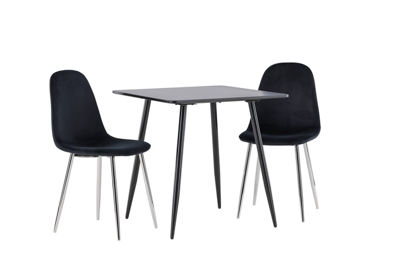 Polar Spisegruppe 75 cm Kvadratisk med 2 Polar stoler - Sort/Sort - Møbler - Bord - Spisegrupper