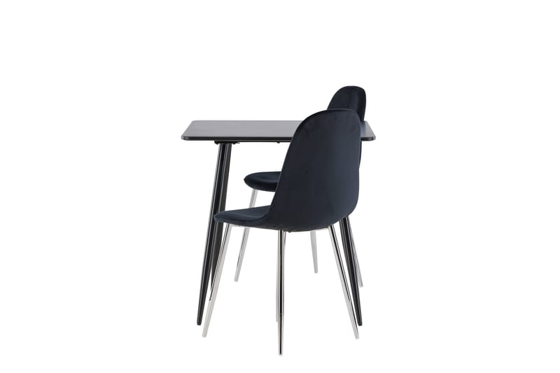 Polar Spisegruppe 75 cm Kvadratisk med 2 Polar stoler - Sort/Sort - Møbler - Bord - Spisegrupper