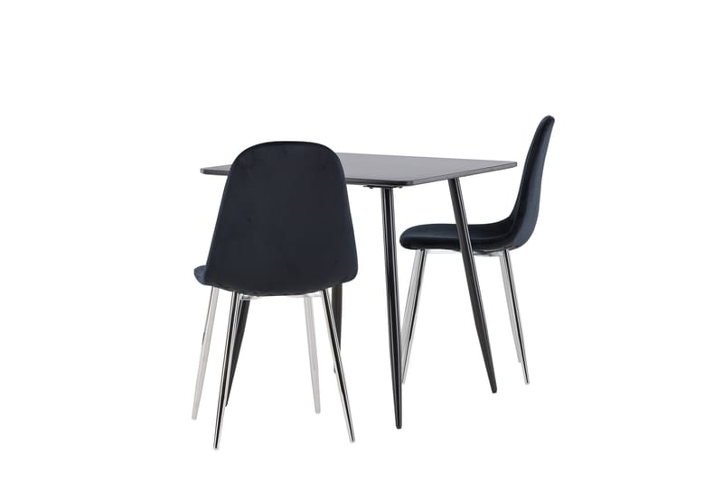 Polar Spisegruppe 75 cm Kvadratisk med 2 Polar stoler - Sort/Sort - Møbler - Bord - Spisegrupper