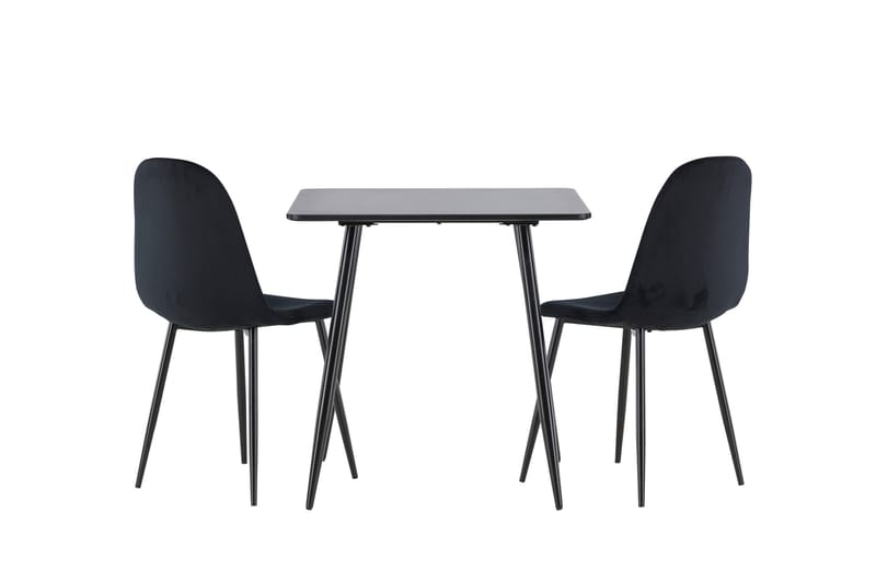 Polar Spisegruppe 75 cm Kvadratisk med 2 Polar stoler - Sort/Sort - Møbler - Bord - Spisegrupper