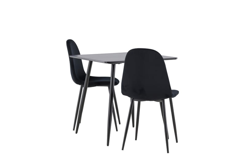 Polar Spisegruppe 75 cm Kvadratisk med 2 Polar stoler - Sort/Sort - Møbler - Bord - Spisegrupper