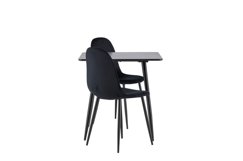 Polar Spisegruppe 75 cm Kvadratisk med 2 Polar stoler - Sort/Sort - Møbler - Bord - Spisegrupper