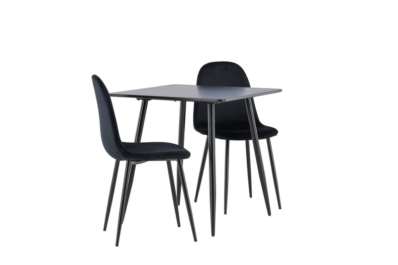 Polar Spisegruppe 75 cm Kvadratisk med 2 Polar stoler - Sort/Sort - Møbler - Bord - Spisegrupper