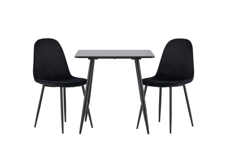 Polar Spisegruppe 75 cm Kvadratisk med 2 Polar stoler - Sort/Sort - Møbler - Bord - Spisegrupper