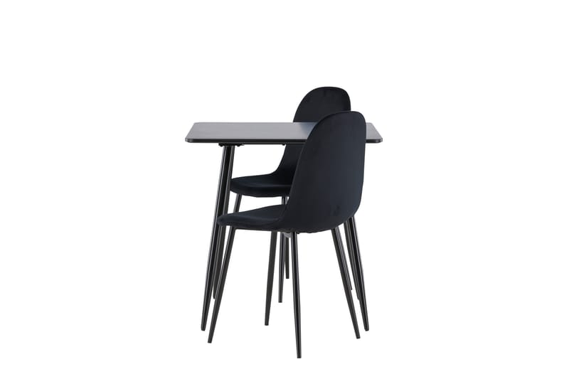 Polar Spisegruppe 75 cm Kvadratisk med 2 Polar stoler - Sort/Sort - Møbler - Bord - Spisegrupper