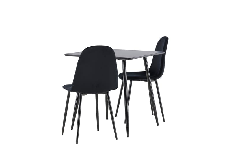 Polar Spisegruppe 75 cm Kvadratisk med 2 Polar stoler - Sort/Sort - Møbler - Bord - Spisegrupper