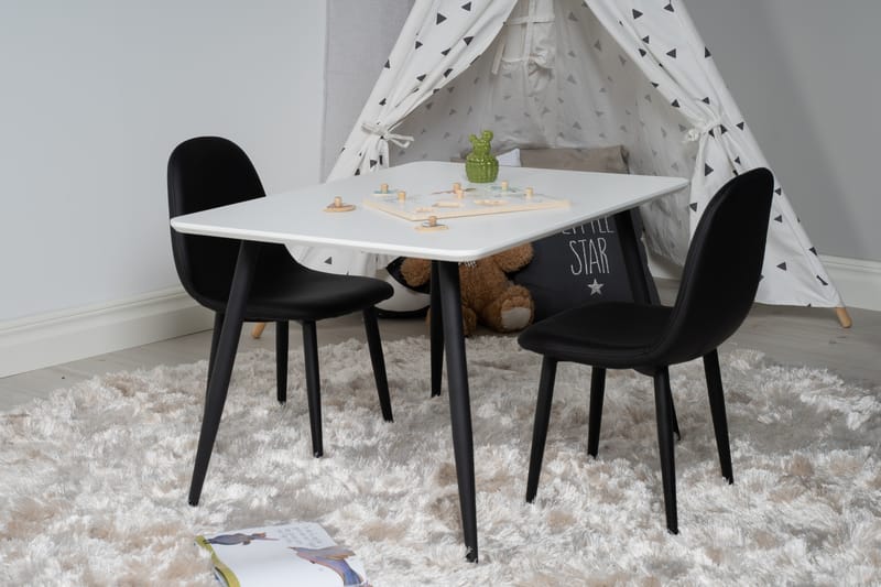 Polar Spisegruppe 80 cm Rektangulær med 2 Polar Stoler - Sort - Møbler - Bord - Spisegrupper