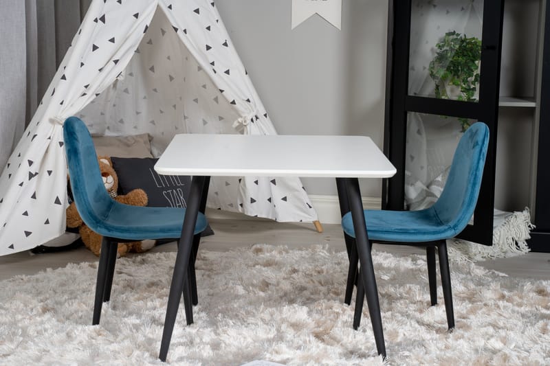 Polar Spisegruppe 80 cm Rektangulær med 2 Polar Stoler - Sort - Møbler - Bord - Spisegrupper