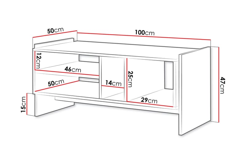 Polina Sofabord 100 cm - Brun / Svart - Møbler - Bord - Sofabord