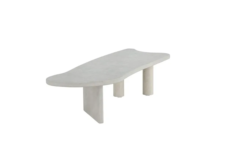 Polle Asymmetrisk Sofabord 160 cm med Steinplate - Grå - Møbler - Bord - Sofabord