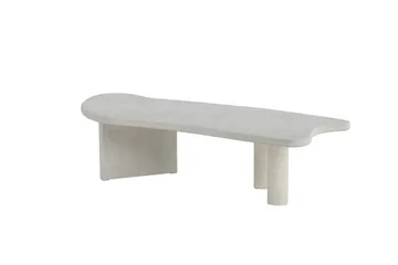Polle Asymmetrisk Sofabord 160 cm med Steinplate - Grå - Møbler - Bord - Sofabord