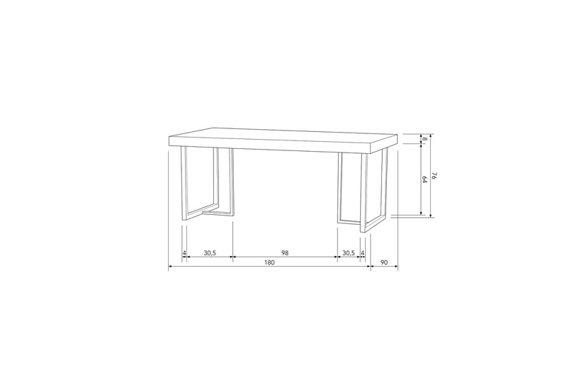 Prami Spisebord 180 cm - Naturell - Spisebord & kjøkkenbord