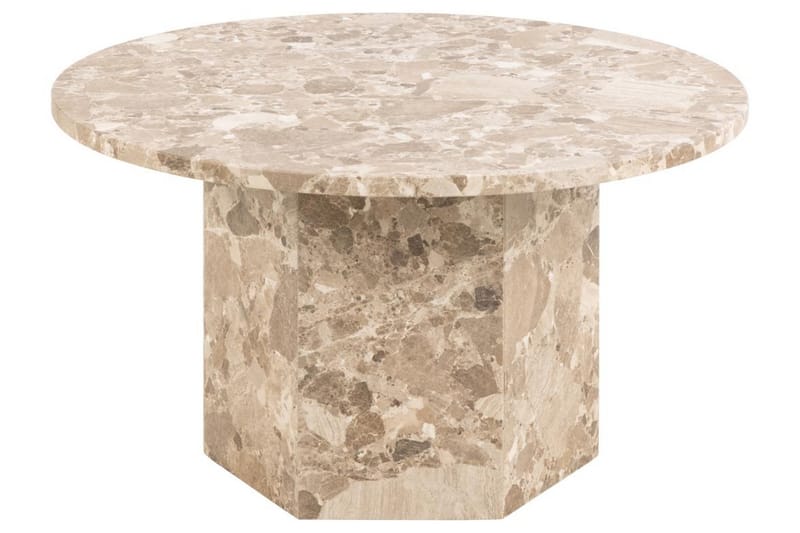 Prisa Rundt Sofabord i Marmorstein 80 cm - Beige - Møbler - Bord - Sofabord