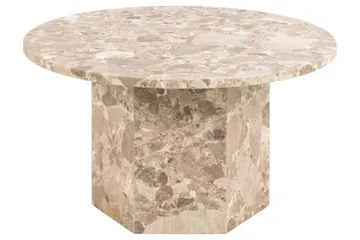 Prisa Rundt Sofabord i Marmorstein 80 cm - Beige - Møbler - Bord - Sofabord