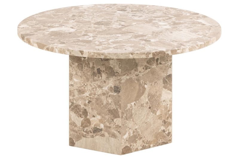Prisa Rundt Sofabord i Marmorstein 80 cm - Beige - Møbler - Bord - Sofabord