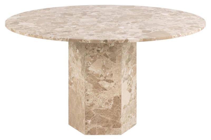 Prisa Rundt Spisebord i Marmorstein 130 cm - Beige - Møbler - Bord - Spisebord & kjøkkenbord