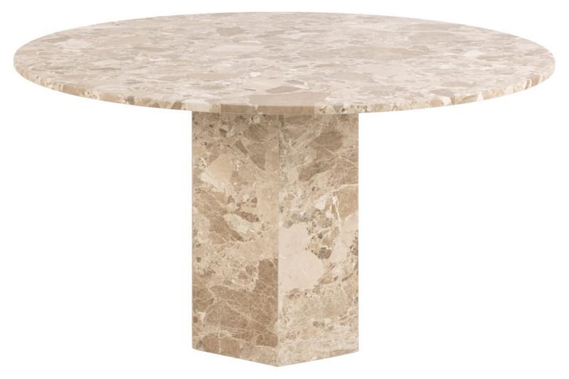 Prisa Rundt Spisebord i Marmorstein 130 cm - Beige - Møbler - Bord - Spisebord & kjøkkenbord
