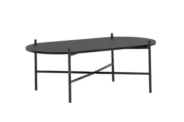 Pueblo 120 cm Ovalt Sofabord i Malt Tre - Sort - Møbler - Bord - Sofabord