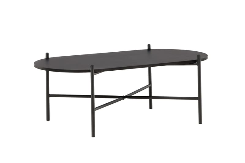 Pueblo 120 cm Ovalt Sofabord i Malt Tre - Sort - Møbler - Bord - Sofabord