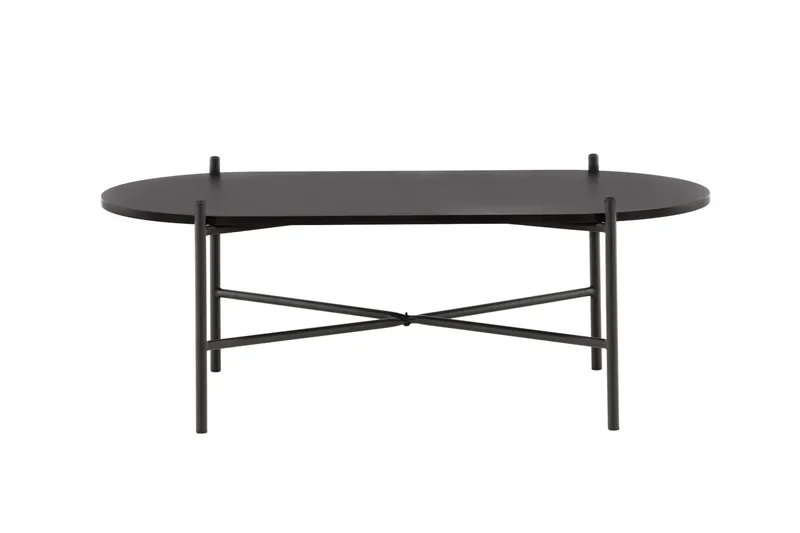 Pueblo 120 cm Ovalt Sofabord i Malt Tre - Sort - Møbler - Bord - Sofabord