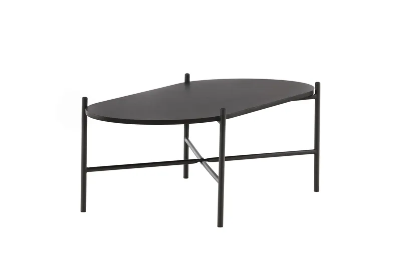 Pueblo 120 cm Ovalt Sofabord i Malt Tre - Sort - Møbler - Bord - Sofabord