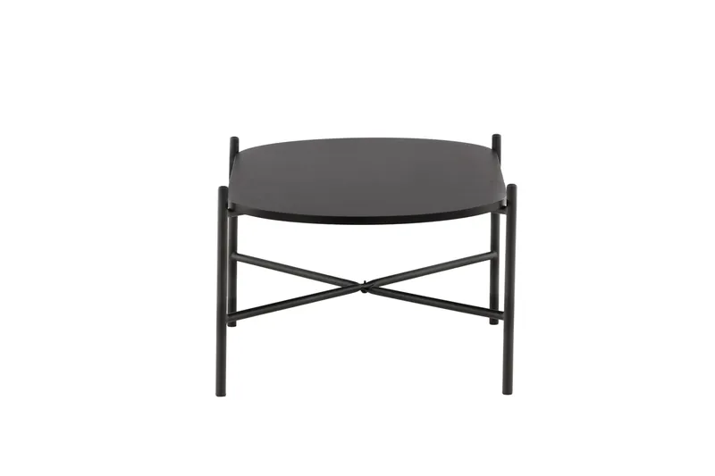 Pueblo 120 cm Ovalt Sofabord i Malt Tre - Sort - Møbler - Bord - Sofabord