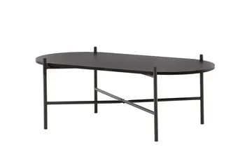 Pueblo 120 cm Ovalt Sofabord i Malt Tre - Sort - Møbler - Bord - Sofabord
