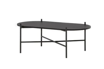 Pueblo 120 cm Ovalt Sofabord i Malt Tre - Sort - Møbler - Bord - Sofabord