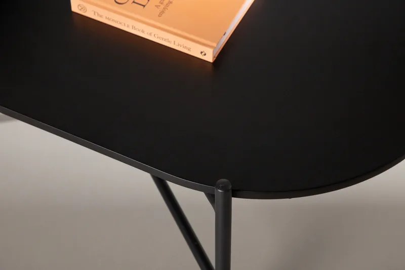 Pueblo 120 cm Ovalt Sofabord i Malt Tre - Sort - Møbler - Bord - Sofabord