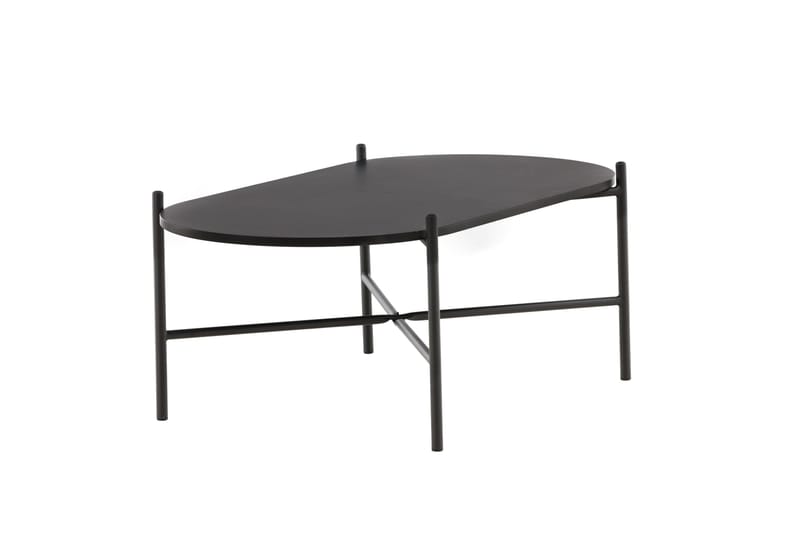 Pueblo 120 cm Ovalt Sofabord i Malt Tre - Sort - Møbler - Bord - Sofabord