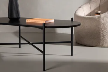 Pueblo 120 cm Ovalt Sofabord i Malt Tre - Sort - Møbler - Bord - Sofabord