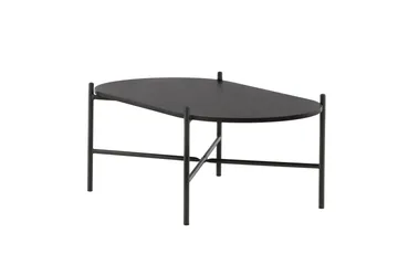 Pueblo 120 cm Ovalt Sofabord i Malt Tre - Sort - Møbler - Bord - Sofabord