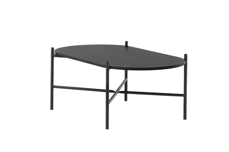 Pueblo 120 cm Ovalt Sofabord i Malt Tre - Sort - Møbler - Bord - Sofabord