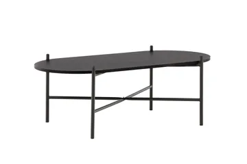 Pueblo 120 cm Ovalt Sofabord i Malt Tre - Sort - Møbler - Bord - Sofabord