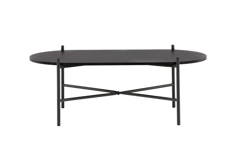 Pueblo 120 cm Ovalt Sofabord i Malt Tre - Svart - Møbler - Bord - Sofabord
