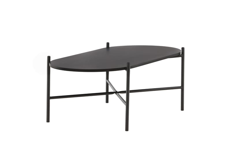 Pueblo 120 cm Ovalt Sofabord i Malt Tre - Svart - Møbler - Bord - Sofabord