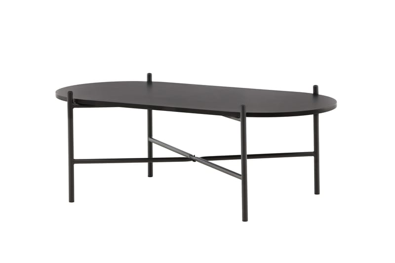 Pueblo 120 cm Ovalt Sofabord i Malt Tre - Svart - Møbler - Bord - Sofabord
