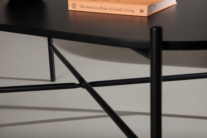 Pueblo 120 cm Ovalt Sofabord i Malt Tre - Svart - Møbler - Bord - Sofabord